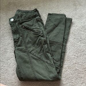 American Eagle Outfitters Olive Green Hi Rise Jeggings Size 2 Short